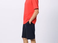 Fiesta - Navy Blue Cotton Thick Soft Textured Oversize Fit Basic Men's Shorts Set - 85249
