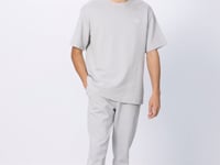 Stone Cotton Thick Soft Textured Oversize Fit Embroidered Men's Tracksuit Set - 85252