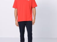 Fiesta - Navy Blue Cotton Thick Soft Textured Oversize Fit Embroidered Men's Tracksuit Set - 85252