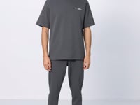 Cotton Thick Soft Textured Oversize Fit Embroidered Men's Tracksuit Set - 85252