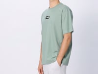 Light Green Thick Textured Surface Cotton Oversize Fit Printed Men's T-Shirt - 88367