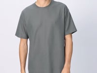 Waffle Knit Interlock Textured Surface Oversize Fit Basic Men's T-Shirt - 88379
