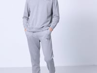 Casual Round Neck Elastic Cuff Cotton Men's Oversize Tracksuit Set - 85120