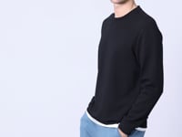 Black Basic O Neck Comfort Fit Men's Sweatshirt - 88053