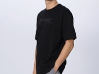 Black Cotton Thick Soft Textured Oversize Fit Printed Men's T-Shirt - 88320