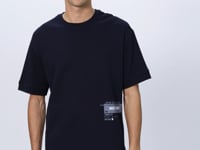 Navy Blue Cotton Thick Soft Textured Oversize Fit Printed Men's T-Shirt - 88322
