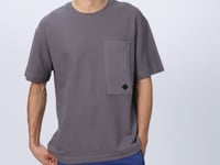 Dark Grey Cotton Thick Textured Oversize Fit Basic Men's T-Shirt - 88341