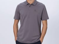 Dark Grey Cotton Thick Soft Textured Standard Fit Basic Polo Collar Men's T-Shirt - 88348