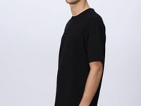 Black Cotton Thick Soft Textured Oversize Fit Basic Men's T-Shirt - 88349