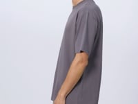 Dark Grey Cotton Thick Soft Textured Oversize Fit Printed Men's T-Shirt - 88350