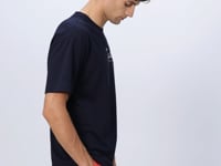 Navy Blue Cotton Thick Soft Textured Oversize Fit Printed Men's T-Shirt - 88350