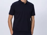 Navy Blue Cotton Thick Soft Textured Standard Fit Basic Polo Collar Men's T-Shirt - 88351