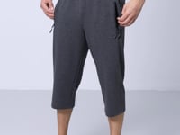 Anthracite Melange Zippered Standard Fit Classic Hem Men's Capri - 83091