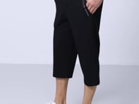 Black Front Pocket Detailed Standard Fit Classic Hem Men's Capri - 83092