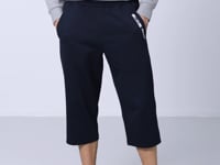 Navy Blue Front Pocket Detailed Standard Fit Classic Hem Men's Capri - 83092