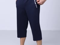 Indigo Front Pocket Detailed Standard Fit Classic Hem Men's Capri - 83092