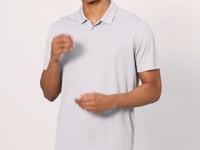 Men's Active Sports Polo Collar T-Shirt with Grip Logo Print Standard Fit - 88252