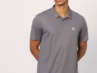 Dark Grey Logo Printed Standard Fit Polo Collar Active Sport Men's T-Shirt - 88252