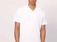 White Logo Printed Standard Fit Polo Collar Active Sports Men's T-Shirt - 88252