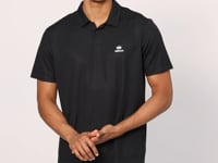Black Logo Printed Standard Fit Polo Collar Active Sport Men's T-Shirt - 88252