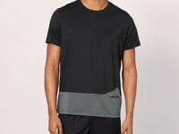 Black Polyester Breathable Textured Thin Flexible Standard Fit Men's Performance T-Shirt - 88383