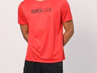 Red Polyester Breathable Textured Thin Flexible Standard Fit Men's Performance T-Shirt - 88385