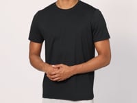 Black Polyester Breathable Textured Thin Flexible Standard Fit Men's Performance T-Shirt - 88388