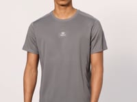 Dark Grey Polyester Breathable Textured Thin Flexible Standard Fit Men's Performance T-Shirt - 88390