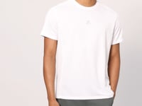 White Polyester Breathable Textured Thin Flexible Standard Fit Men's Performance T-Shirt - 88390