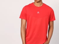 Red Polyester Breathable Textured Thin Flexible Standard Fit Men's Performance T-Shirt - 88391