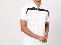 White Polyester Breathable Textured Thin Flexible Standard Fit Polo Collar Men's Performance T-Shirt - 88392