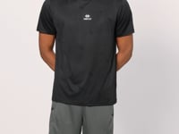Black Polyester Breathable Jacquard Thin Flexible Standard Fit Men's Performance T-Shirt - 88397