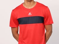 Red Polyester Breathable Jacquard Thin Flexible Standard Fit Men's Performance T-Shirt - 88398