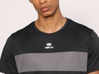 Black Polyester Breathable Jacquard Thin Flexible Standard Fit Men's Performance T-Shirt - 88398