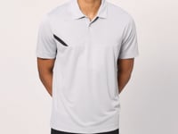 Breathable Textured Thin Flexible Standard Fit Polo Collar Men's Performance T-Shirt - 88402
