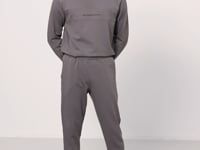 Dark Grey Cotton Thick Soft Textured Comfort Fit Printed Men's Tracksuit Set - 85253