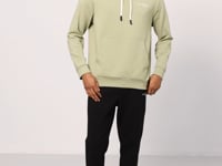 Khaki - Black Cotton Thick Soft Textured Comfort Fit Embroidered Men's Tracksuit Set - 85255