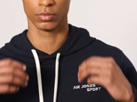 Navy Blue Cotton Thick Soft Textured Comfort Fit Embroidered Men's Tracksuit Set - 85255