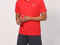 Red Logo Printed Standard Fit Polo Collar Active Sport Men's T-Shirt - 88252