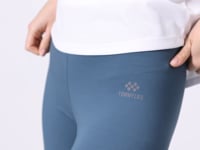 Green high waist slim fit narrow sleeve women Tights - 93097