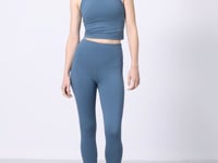 Forest Green High Waist Capri-Crop Singlet Slim Fit Women's Tights Set - 95284