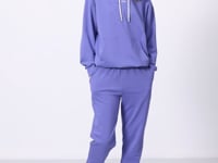 Plato Hooded Kangaroo Pocket Oversize Elastic Cuffed Women's Tracksuit Set - 95288
