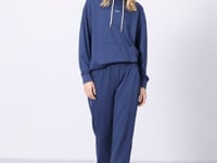 Oversize Hooded Kangaroo Pocket Women's Tracksuit Set with Elastic Cuffs - 95288
