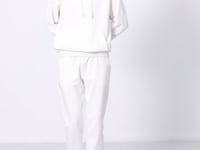 Hooded Kangaroo Pocket Oversize Elastic Cuffed Women's Tracksuit Set - 95288