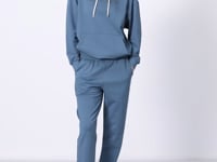 Forest Green Hooded Kangaroo Pocket Oversize Elastic Cuff Women's Tracksuit Set - 95288