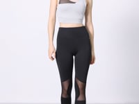 Stone - Black Polyester Flexible Standard Fit Performance Women's Tights Set - 95331