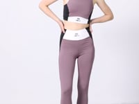 Dried Rose Polyester Flexible Standard Fit Performance Women's Tights Set - 95334