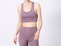 Dried Rose Back Detailed Slim Fit U Neck Women's Sports Bustier - 97120