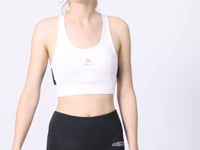White Cross Back Detailed Slim Fit U Collar Padded Women's Sports Bra - 97121