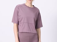 Dried Rose Polyester Breathable Textured Thin Flexible Oversize Fit Performance Women's T-Shirt - 97284